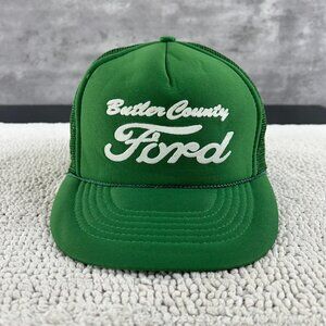 Vintage Ford Mesh Snapback Trucker Rope Hat OSFA Butler County Pittsburgh Green